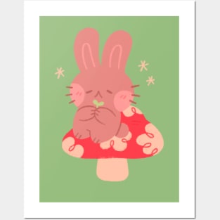 Mushroom Bunny Posters and Art